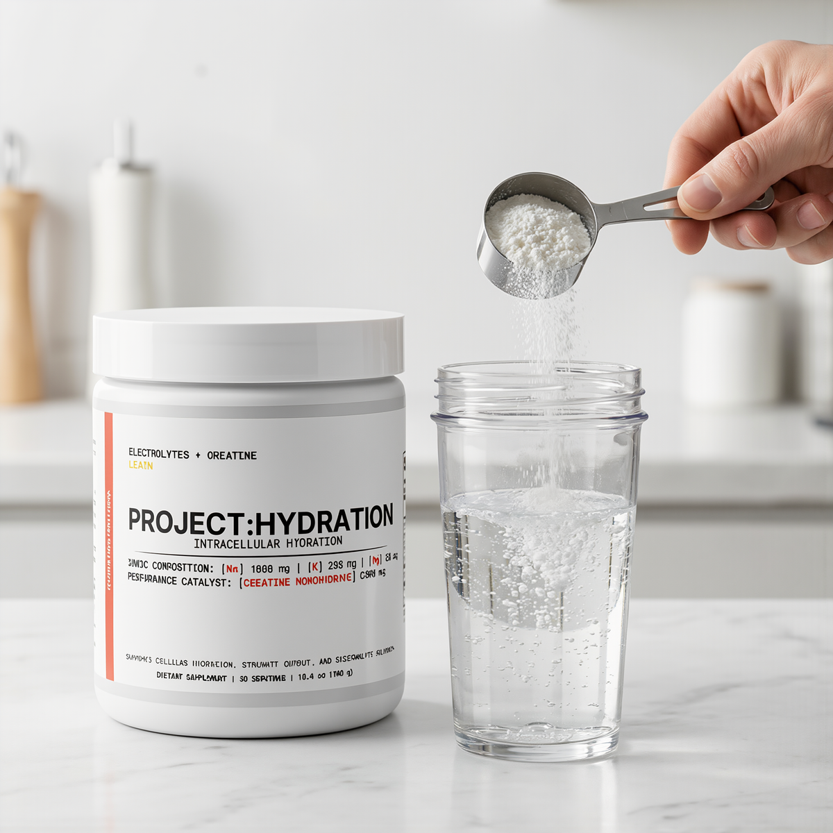 PROJECT: HYDRATION being mixed into water